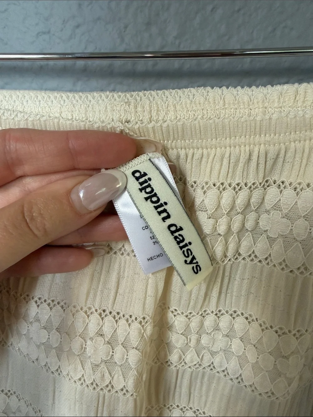 Dippin' Daisy's Cream Asymmetrical Ruffle Knit Skirt